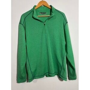 Pebble Beach Performance Mens L Green 1/4 Zip Pullover Long Sleeve Golf Athletic
